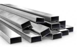 Pile of rectangular steel tubes.