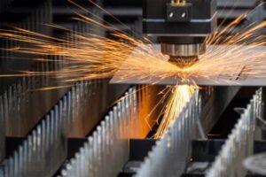 Laser cutting machine with sparks