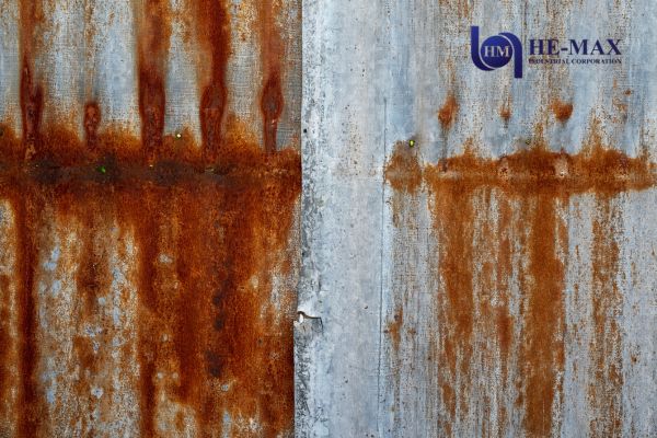 Close-up of a rusty metal wall.