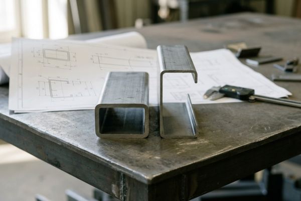 A table displaying two metal pieces, labeled as Tubular Purlins and C-Purlins, for comparison purposes.
